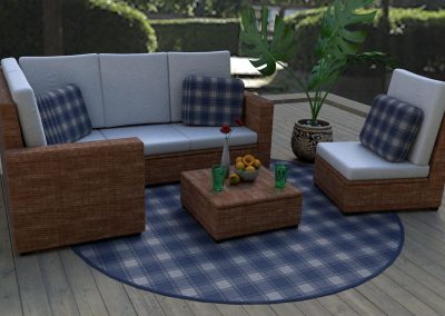 Backyard Deck Furniture Set Render